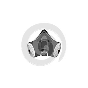 Military black gasmask respirator logo vector