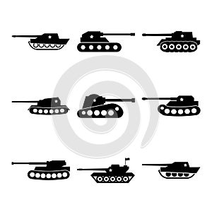Military black tank icon bundles.