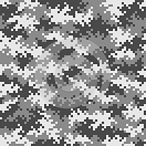 Military black & white camouflage pixel pattern seamlessly tileable photo
