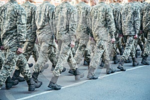 Military boots army walk the parade ground