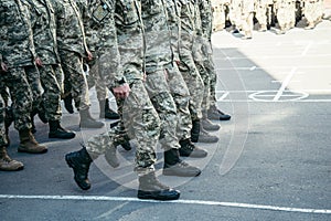 Military boots army walk the parade ground