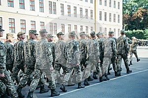 Military boots army walk the parade ground