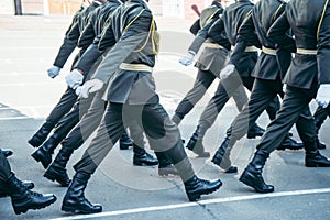 Military boots army walk the parade ground