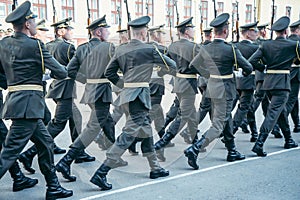 Military boots army walk the parade ground