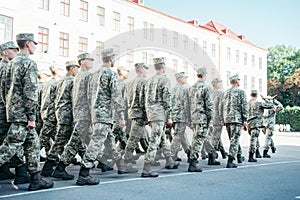 Military boots army walk the parade ground