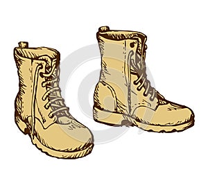 Militare scarpe. vettore disegno 