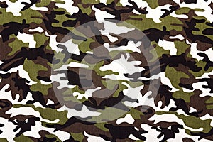 Military camouflage cloth pattern background.