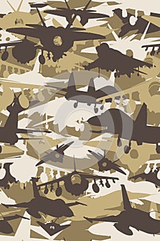 Military Camouflage fighter jet pattern sand