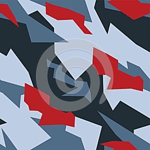 Military camouflage seamless pattern. Urban texture. Modern background. Abstract color vector illustration. For design wallpaper,