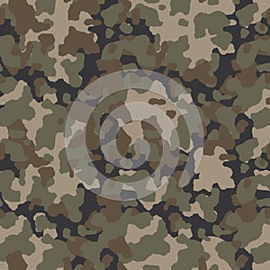 Military camouflage, texture repeats seamless. Camo vector pattern for army clothing. photo