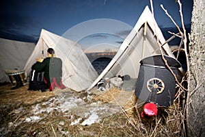 Military camp reenactment