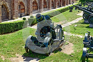 Military canons and tanks at Kalemegdan fortress as a part of Military museum - Belgrade Serbia