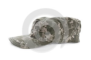 Military cap on background