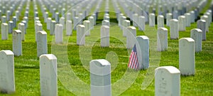 United States Military Cemetery with Headstones for Soldiers