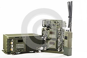 Military communication station isolated on white