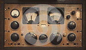 Military communications receiver or radio communication control panel grunge style.