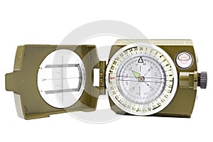Military compass isolated on white