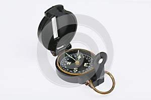 Military compass on white