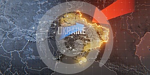 Military conflict between Ukraine and Russia. Concept map of war