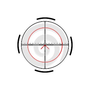 Military crosshair, rifle sight icon on white