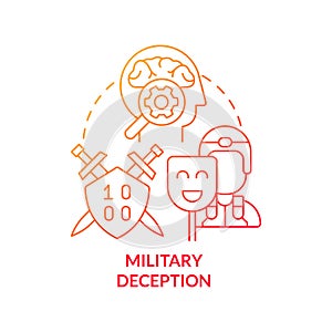 Military deception red gradient concept icon