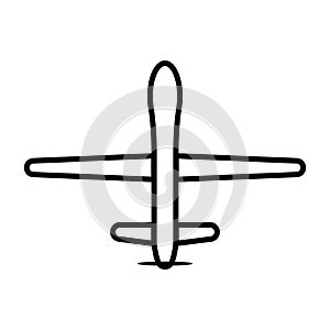 military drone icon vector aircraft for intelligence and attack for graphic design, logo, website, social media, mobile app, UI