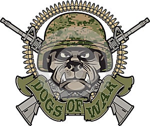 Military emblem with dog head photo