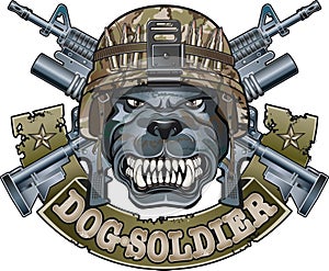 Military emblem with dogs head