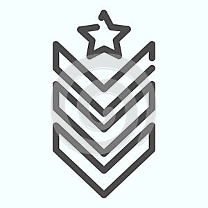 Military epaulet line icon. Army rank vector illustration isolated on white. Military badge outline style design