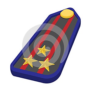 Military epaulets cartoon icon