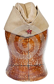Military field cap with soviet red star sign