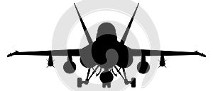 Military fighter aircraft silhouette vector