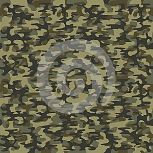 Military green camouflage pattern. Seamless fabric pattern