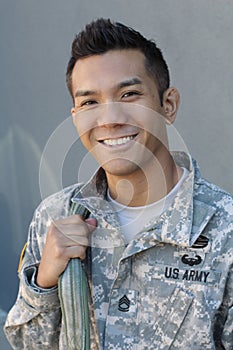 Military handsome Asian army man