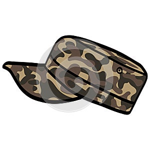 Military Hat Camo Camouflage Cap Vector Illustration