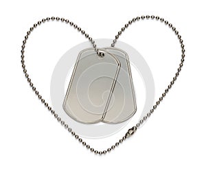 Military Heart Dog Tags