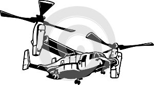 Military Helicopter detailed silhouette. isolated on a white background