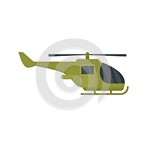 Military helicopter icon, flat style