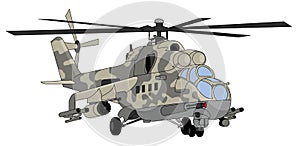 Military helicopter illustration