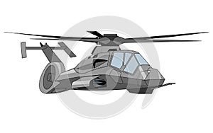 Military helicopter illustration