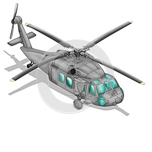 military helicopter illustration created using hand drawn art technique protected on a white background 5