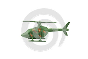 Military helicopter isolated on white background