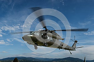 Military helicopter UH-60 Black Hawk realistic 3d render