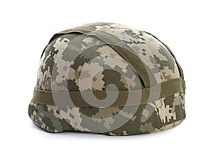 Military helmet on background