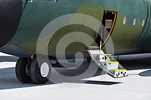 Military Hercules airplane on the runway