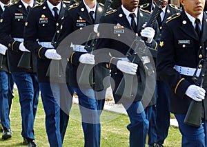 Military Honor Guard at Veteran Memorial