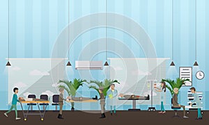 Military hospital concept vector illustration in flat style