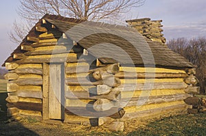 Military housing for soldiers lead by George Washington during the American Revolution at Valley Forge, PA