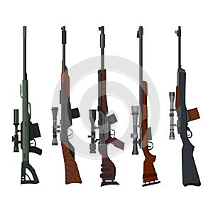 Military and hunting weapon set, rifle guns