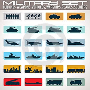 Military Icons Set.